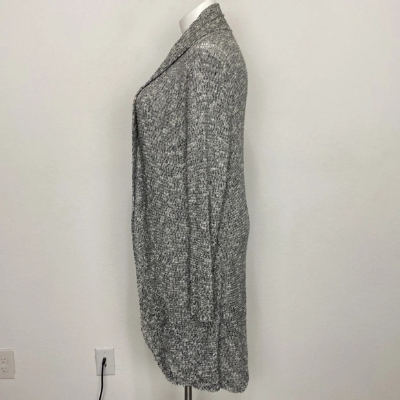 Eileen Fisher Marled Gray Long Sleeve Open Front Knit Duster Cardigan Size L - Picture 6 of 9